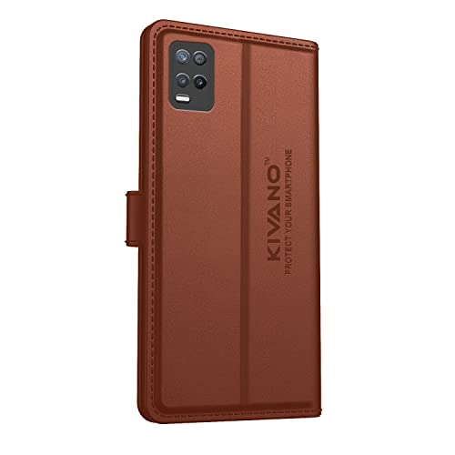 Image of KIVANO Realme 9 5G / Realme 8 5G / Realme 8S 5G / Realme Narzo 30 5G Flip Cover | Leather Finish | Inside Pockets & Inbuilt Stand | Shockproof Wallet Style Magnetic Closure Back Cover Case