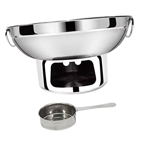 Toyvian 1 Juego Estufa de comedor portátil olla caliente con estufa sopa de acero inoxidable ollas pequeñas para cocinar ollas inoxidables recipiente pequeño para estofado Plata