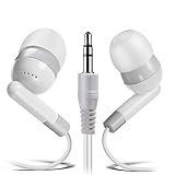 Wholesale Earphones Bulk Earbuds Headphones - Keewonda 100 Pack Ear Buds Classroom Bundle Packs Headphones Disposable Student Earbuds for Kids School Library (Grey/White)