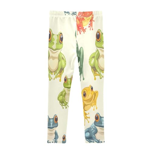 Bolaz Toddler Girls Leggings Printed Yoga Pants Leggings Orange Green Blue Frog for Kids2