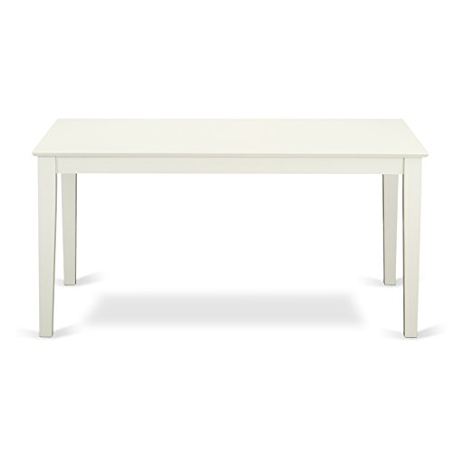 East West Furniture Capri Rectangular Dining Table 36X60 Inch With Solid Wood Top In Linen White Finish #TOP2