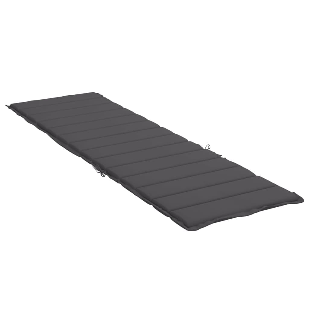 vidaXL Cuscino per Lettino Prendisole Elegante Resistente Arredi Tessili Esterni Sdraio Decorativo Antracite 200x60x3 cm in Tessuto Oxford