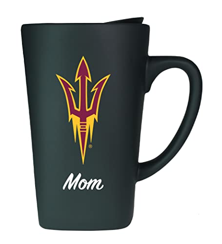 The Fanatic Group Arizona State University Mom 16oz Soft Touch Ceramic Travel Mug with Lid - Black