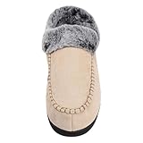 [Foreted] スリッパ メンズ 暖かい ルームシューズ ローカット ボア付き 洗える モコモコ スリッパ 裏ボア 柔らかい 室内履き 外履き 綿のスリッパ アウトドア スリッパ 滑り止め ルームブーツ 部屋着 職場 来客用スリッパ 男女兼用 秋冬(カーキ,26.0 cm)