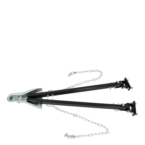 ALMULOO Tow Bar 5000 lbs Towing Capacity with Ropes Chain Powder Coating Universal Towing Bar Compatible with Most Bumpers and Mounting Area Ranges from 24 to 41 Wide for 2 Trailer Ball Hitch