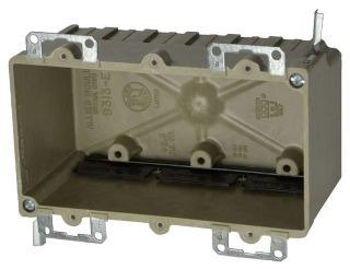 Allied Moulded Products 9313-EWK Fiberglass Reinforced Thermoset Polyester 3-Gang Residential/Receptacle Electrical Switch Box 5-15/16 Inch x 3-1/4 Inch x 2-7/8 Inch 42.5 Cubic-Inch FiberglassBox