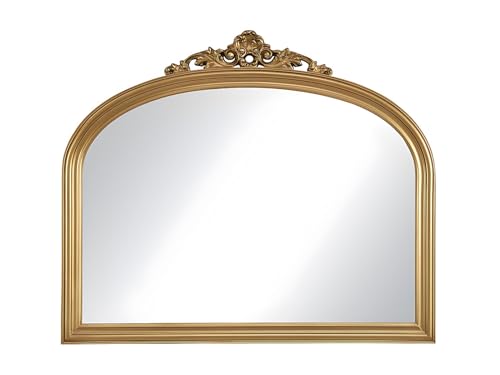 Vente-unique - Miroir en Bois de Paulownia - L. 107 x H. 90 cm - Doré - EYOB