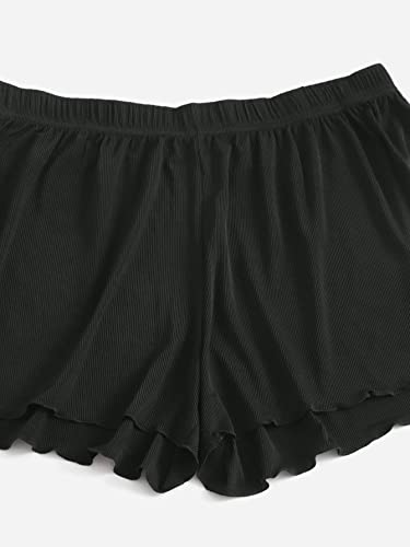 Image of Floerns Women's Plus Size Solid Pajama Shorts 2 Pack Soft Lounge Sleep Shorts