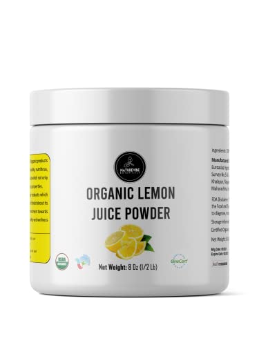 Naturevibe Botanicals Organic Lemon Juice Powder (8oz)| 100% Natural Lemon Juice..[Packaging may vary]