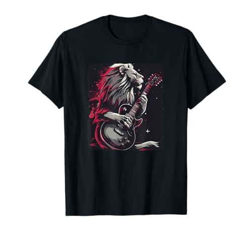Image of Rocking Lion with Guitar for a Wild Jam Costume T-Shirt