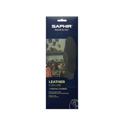 Plantillas de cuero negro Saphir con carbón activado miniatura 2