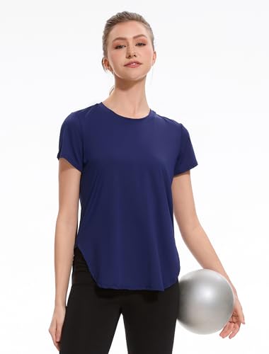 Star Vibe Women's Quick-Dry Short Sleeve Workout T-Shirt UPF 50+ Sun Protection Athletic Top for Yoga Gym Running 4 Pack4