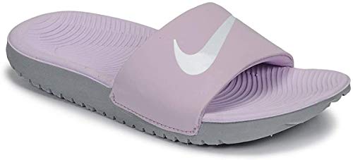 Image of Nike Unisex-Kid's Kawa Slide (GS /PS) Sandal, iced Lilac /White-Particle Grey, 11C Child US Little Kid