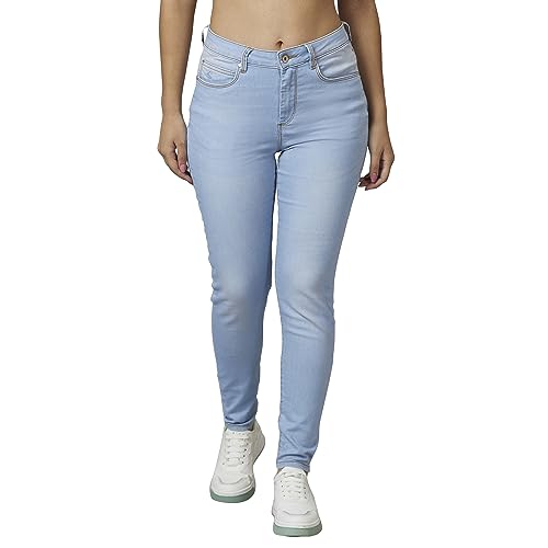 Image of Being Human Light Blue Mid Rise Skinny Fit Women's Denim Clothing