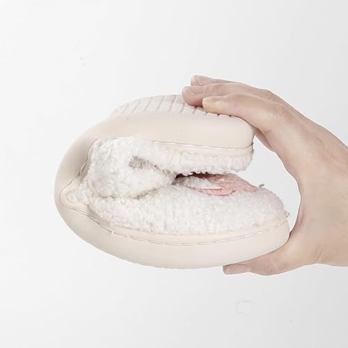 Image of Womens Mens House Slippers Retro Comfy Warm Plush Slip on Fluffy Memory Foam Home Sippers for Winter Indoor Outdoor