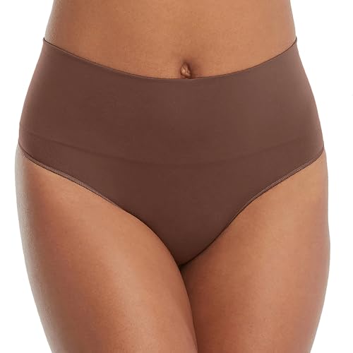 Image of SPANX SPANXshape Everyday Shaping Thong - Core Control Shapewear Underwear - Invisible Under Clothes - Seamless Design