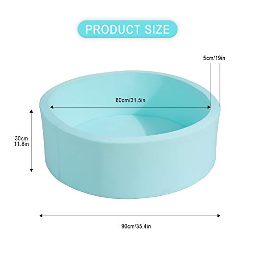 UHAPPYEE Soft Ball Pit for Toddler, 35" x 12" Foam Ball Pit with Removable Cover, Indoor Memory Sponge Round Ball Pit Without Balls - Blue