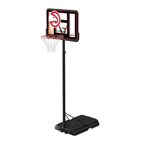 Image of Lifetime NBA Atlanta Hawks Portable Basketball Hoop, Adjustable Height 7.5-10 Ft, 44 Inch Shatterproof Fusion Backboard, Base with Wheels
