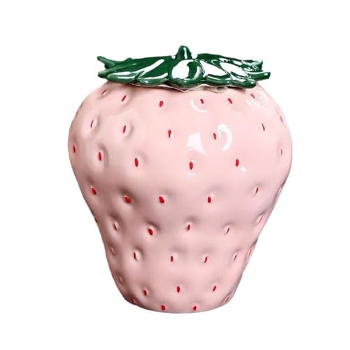 iaoskqwu Tarro de cerámica brillante, funcional y elegante, ideal para la cocina, ideal para el hogar, resistente a la humedad, rosa