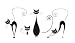 Platin Art Wall Decal Deco Sticker, Black Cats