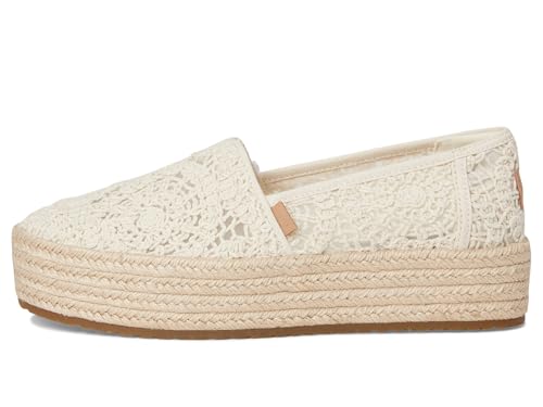 Image of TOMS Women's Valencia Platform Espadrille, Textile Upper, Ortholite Insole, Natural Crochet Lace, 8.5