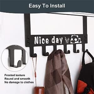 Image of 2 Pc Heavy Duty Over Door Hanger for Cloths, Drill-Free Hanging Rack Organizer for Coat, Scarf, Cloths Hanger (Black) (Pack of 2)