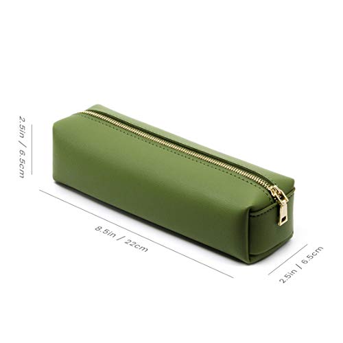 Image of PU Pencil Pen Case Portable Stationery Bag Big Capacity Pencil Pouch Cosmetic Organizer Bag for Adult