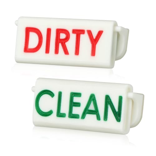Magicfour Dishwasher Clean Dirty Sign, Adhesive Flip Sign for Dishwashers, Easy to Read for Kitchen Storage and Decoration Accessories (1 Pack)