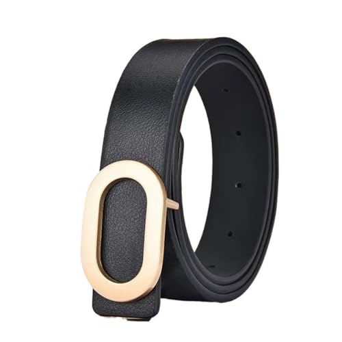 Belt for Women Round Square Buckle Pin Buckle Jeans Black Belt Chic Brand Designer Leather Belt Female Belts for Women
