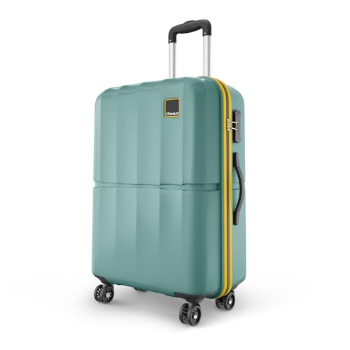 Image of Safari Genius Theo 8 Wheels 66cm Medium Size Check-in Trolley Bag, Hard Case Polycarbonate, 360 Degree Wheeling Luggage, Suitcase for Travel, Trolley Bags for Travel, Sage Green