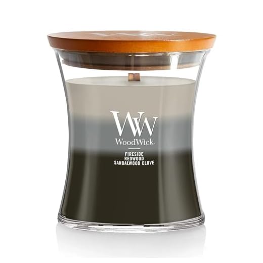 WoodWick Warm Woods Medium Hourglass Trilogy Candle Crackles as it Burns Perfect for Gifting