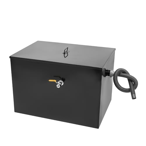 KOLHGNSE Commercial Under Sink Grease Trap Restaurant Kitchen Oil Water Separator 3-Layer Filter (Black)