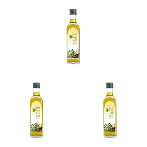 Image of Gaia Extra Light Olive Oil(250 Ml) Zero Cholesterol, Low Saturated Fat, Good for Frying, Roasting, Baking and All Indian Cusines,Enhanced Taste and Flavor, Helps Reduce Bad Cholesterol (Pack of 3)