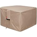 [2026 Upgraded]SheeChung Fire Pit Cover Square 36"L x 36"W x 24"H,Heavy Duty 600D Waterproof Outdoor Firepit Cover,Fit for 32/34/36 Inch Propane Firepit Table,Gas Fire Pit Table Covers with Drawstring