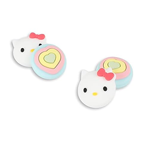 PERFECTSIGHT Cute Switch Thumb Grip Caps Compatible with Nintendo Switch OLED/ Lite Console, Kawaii Soft Silicone Analog Stick Button Cover for Ns Joycon Controller,4PCS Anime Joystick Caps (Kitty) Cover
