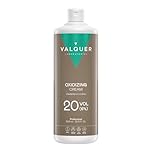 VALQUER Stabilized Hydrogen Peroxide Cream 20 Volume 6%, Oxidizer for Permanent Hair Coloring and Bleaching. Vegan Formulation with Natural Ingredients. Professional Use. 1L.