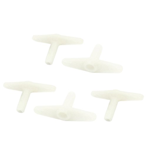 Aexit 5pcs Fixed Electrical equipment Wing RC Airplane Parts 3mm Hole Dia White Plastic Control Arms 43x13x24mm