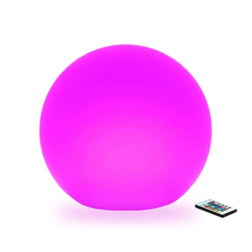 Censinda LED Glowing Ball Light, 8-Inch Cordless 16 Color Changing and 4 Light Modes Kids Night Light, Rechargeable & Dimmable Mood Lamp with Remote Control, Perfect for Home Patio Yard Accent Decor