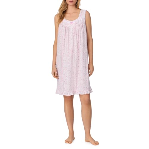 Eileen West Sleepwear & Loungewear for Women - Jersey Knit Collection - 100% Cotton Sleeveless Lightweight Short Nightgown