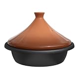 Kook Moroccan Tagine, Enameled Cast Iron Cooking Pot, 3.3 Qt, Terracotta