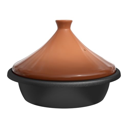 Kook Moroccan Tagine, Enameled Cast Iron Cooking Pot, 3.3 Qt, Terracotta