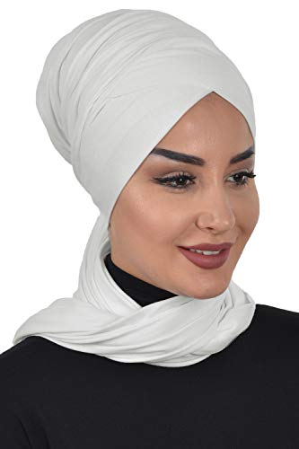Aisha's Design Jersey Shawl for Women 95% Cotton Head Wrap Instant Modesty Turban Cap Bonnet2