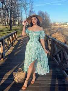 Image of Scarlet Darkness Corset Dresses for Women Summer 2026 Floral Wedding Guest Chiffon Sundress