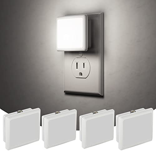 Image of JandCase LED Night Light, Night Light Plug into Wall with Light Sensors | 5000K Daylight, [4 Pack] Small Nightlight for Kids Bathroom,Hallway,Dinning Room, Kitchen, Non-dimmable