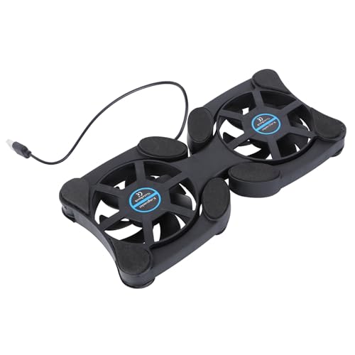 IMIKEYA Enfriador Portátil Plegable para Portátil Negro 2 Ventiladores USB Base de Refrigeración Compacta y Antideslizante para Ordenador Ventilador para Disipación de Calor