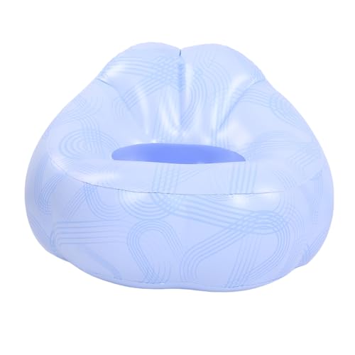 Tissting Sillón Inflable de Aire, Sofá Inflable de PVC Ergonómico y Portátil con Patrón de Líneas Azules, para Sofá Cama Inflable de Sala Jardín Playa Camping