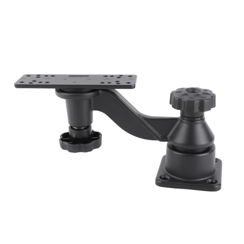 Jiawu Marine Grade Aluminium Fish Finder & Chartplotter Mount, Horizontal 6in Swing Arm Mount Marine Electronic Mount Compatible with Lowrance, Raymarine, Eagle and More
