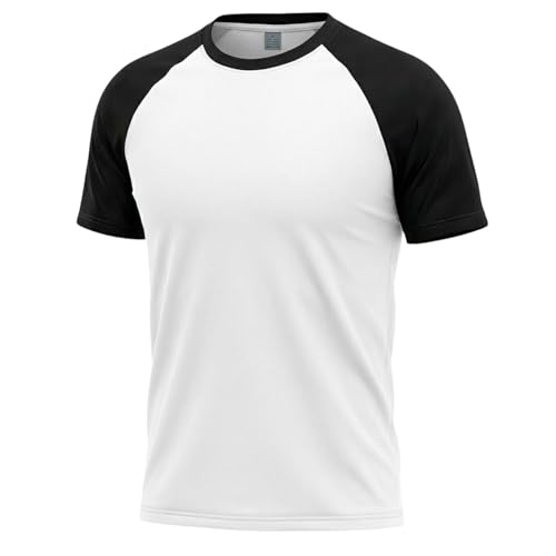 WENKOMG1 Basic T Shirts, Short Sleeve Crewneck Muscle Slim Gym Workout Athletic Tee Shirt, Big and Tall Tee Shirts Casual Stylish Work Sportswear for Men Camisa De Manga (3XL, White)