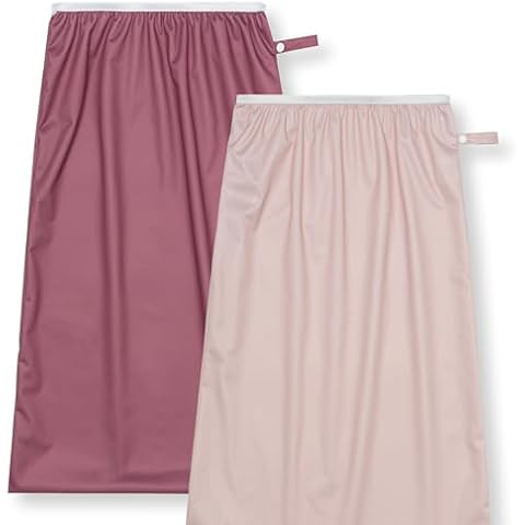 Nora's Nursery Pail Liner for Cloth Diapers - Reusable and Washable - Fits all Standard Diaper Pails - Waterproof Pail Liner with Strap for Diaper Pails, Laundry & Kitchen Garbage Cans (Rose- 2 Pk) Cover