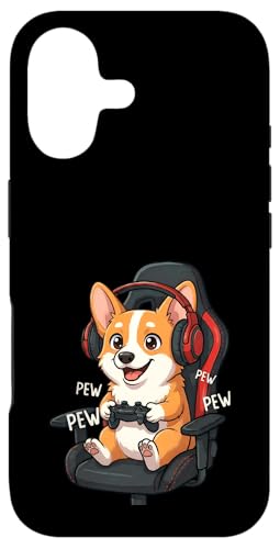 Corgi Gamer Dog �r�f�I�Q�[���v���[���[ �Q�[���X�g���[�}�[ �X�}�z�P�[�X iPhone 17 �p
